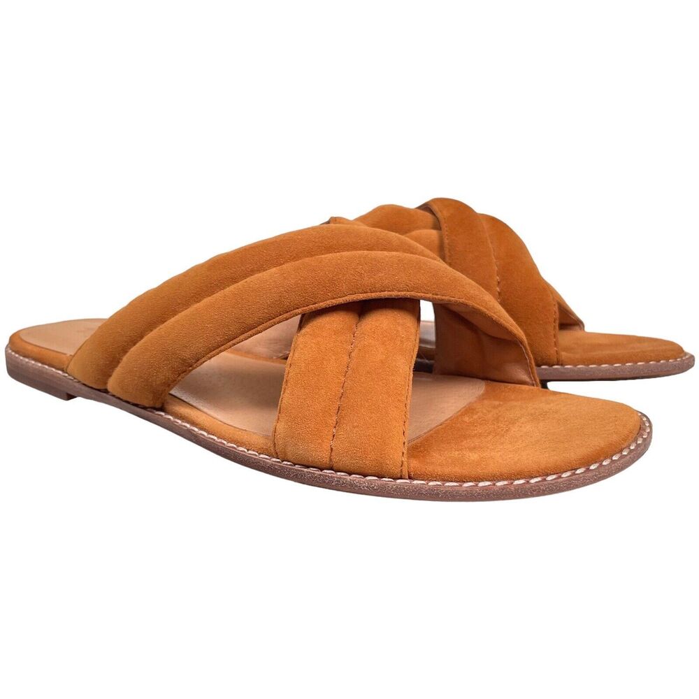 MADEWELL The Skyler Slide Sandal Size 8.5 - Cross Strap Slide, Brown